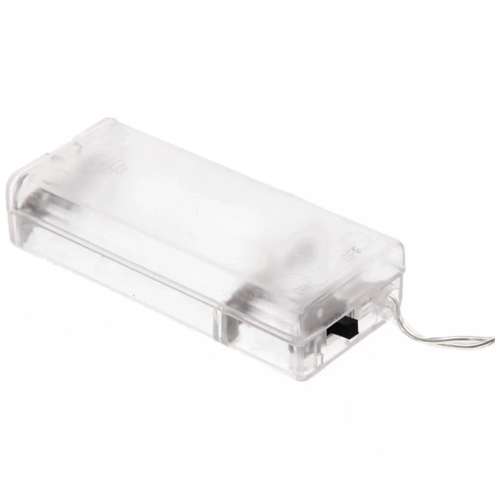 Гирлянда для дома на батарейках 5м 50 ламп LED от 2*АА, прозрач.провод, IP-20, Теплый белый