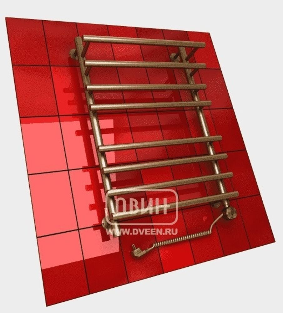 Полотенцесушитель ДВИН F primo electro 80/50 1"-3/4"-1/2" Электрич.ТЭН справа (К эл.Сост. бронза)