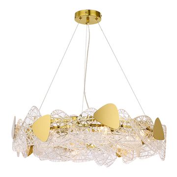 Люстра подвесная 8*Е14 6582/8 золотой/прозрачный Queeny Lumion