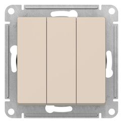 Выключатель Systeme Electric ATLASDESIGN 3 клавиши бежевый 35989