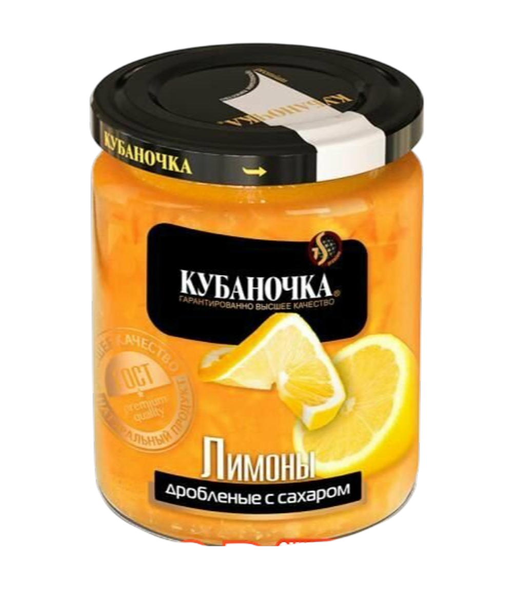 Лимоны дробленые с сахаром ТМ Кубаночка ст/б 500 гр