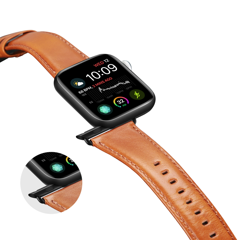 Ремешок из натуральной кожи коричневого цвета от Dux Ducis для смарт часов Apple Watch 38, 40, 41 и 42мм, серия Business Series