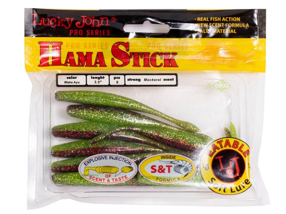 Виброхвосты съедобные LJ Pro Series WACKY HAMA STICK 3.5in (08.90)/T44 9шт.