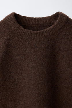 ZARA ОДНОТОННЫЙ СВИТЕР, КОРИЧНЕВЫЙ
