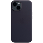 Кожаный чехол с поддержкой MagSafe Apple Leather Case для iPhone 14, Ink (Чернильный)