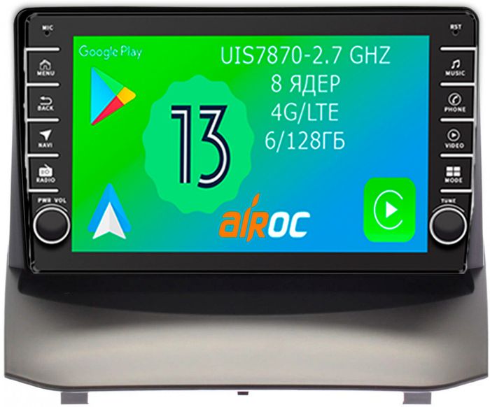 Магнитола для Ford Fiesta 2008-2018 - Airoc AB-1704 (кнопки и крутилки), Android 13, Быстрая, SIM-слот, CarPlay