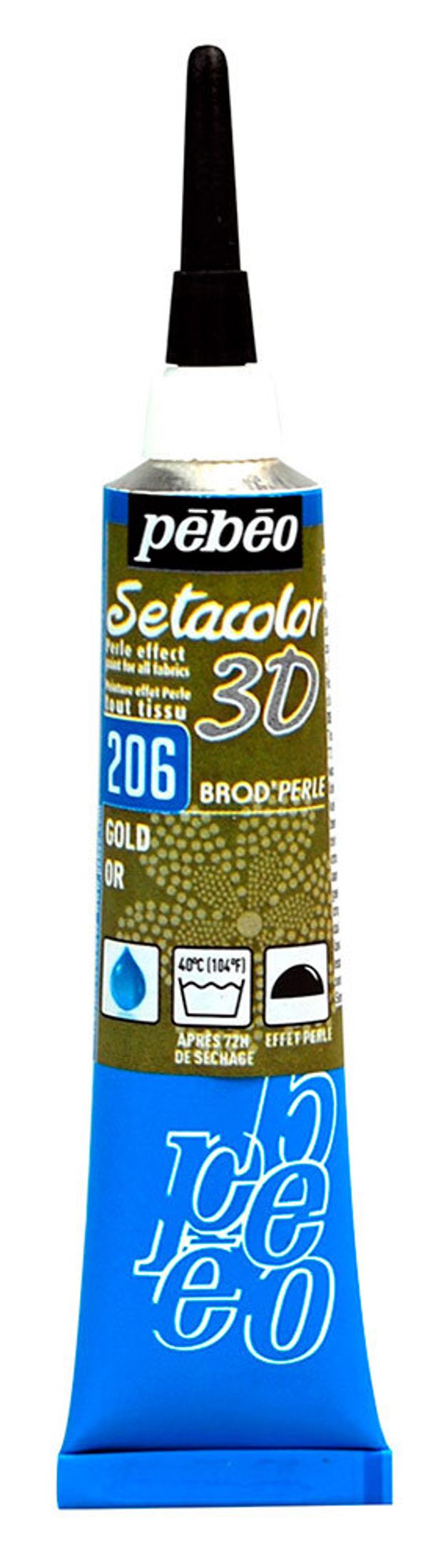 Контур по ткани для создания жемчужин Setacolor 3D 20 мл 557206 золото, Pebeo