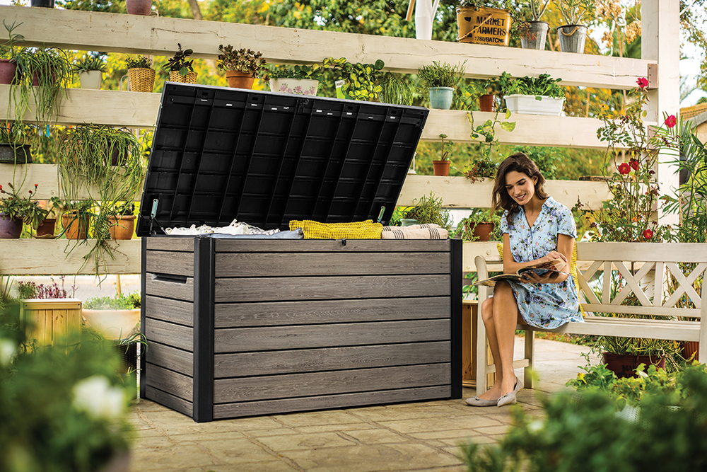 Пластиковый сундук Keter Deco deck 870 л ashwood