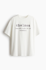 Футболка оверсайз — Белый/Chelsea - H&M