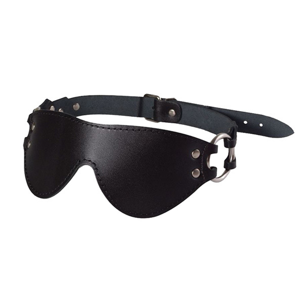 Черная маска из натуральной кожи с велюровой подкладкой Sitabella Gothic BDSM Accessories 3174-1