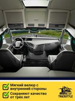 Ламбрекен с косынками стеганые Volvo (экокожа, черный, зеленая лапша)