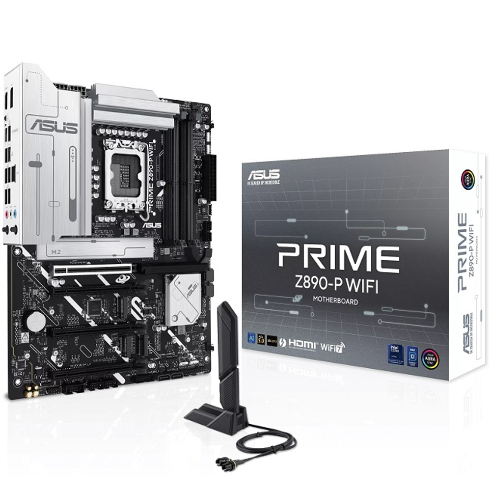 Материнская плата ASUS PRIME Z890-P WIFI (LGA1851/Z890/4xDDR5/4xPCI-Ex16/4xPCI-Ex1/4xM.2/SB/GLAN/WI-FI/BT/DP/HDMI/ATX)