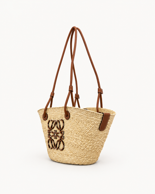 Сумка Anagram Basket Small, натуральный оттенок с коричневой отделкой