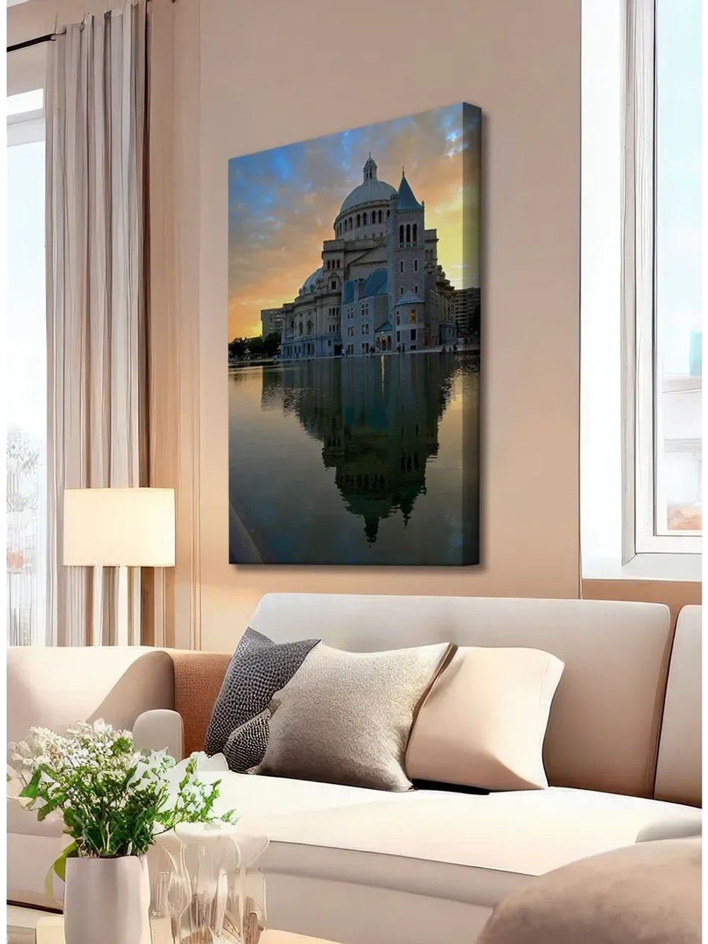 Картина "Замок на воде", для интерьера 30х40см 1шт.