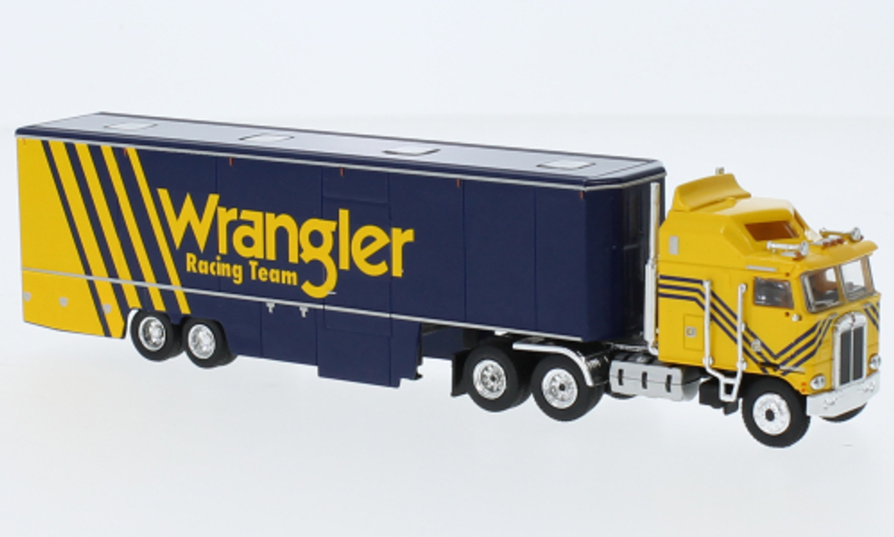 Грузовик Kenworth K 100 Aerodyne Renntransport-SZ, Wrangler Racing 1980, 1:87