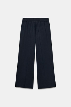 ZARA ШИРОКИЕ БРЮКИ ИЗ ШЕРСТИ — ZW COLLECTION, МОРСКОЙ СИНИЙ