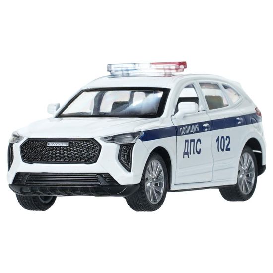 Машина металл haval jolion 10,5 см, двери, инерц. ПОЛИЦИЯ белый, кор. Технопарк