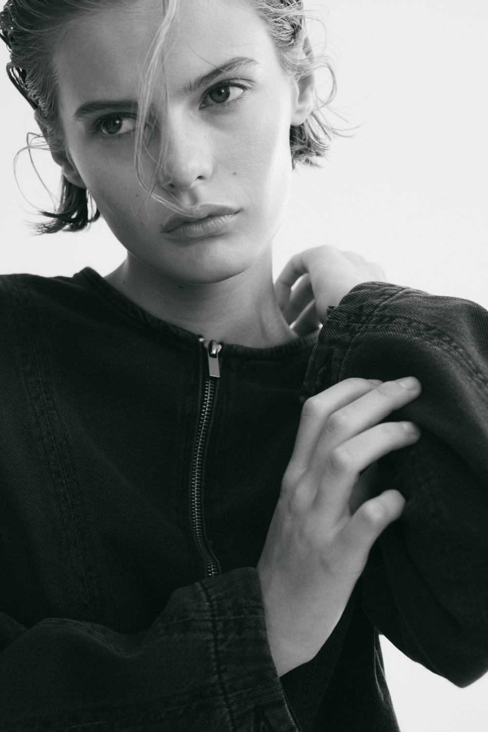 Джинсовая блуза с баской - H&M
