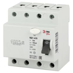 УЗО ЭРА PRO NO-902-154 ВД1-63S 4P 32А 100мА тип S (АC) электромеханическое | УЗО