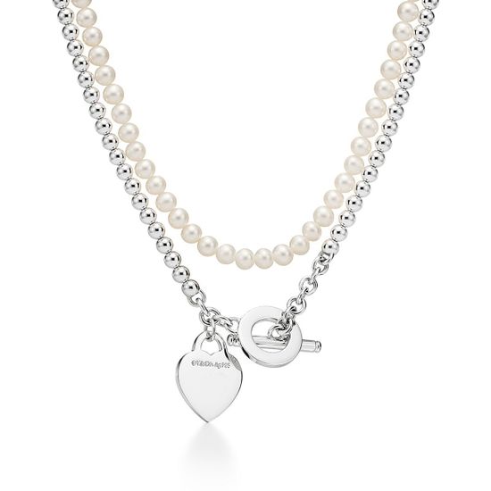 Колье Tiffany & Co. в серебре, с жемчугом и бриллиантом