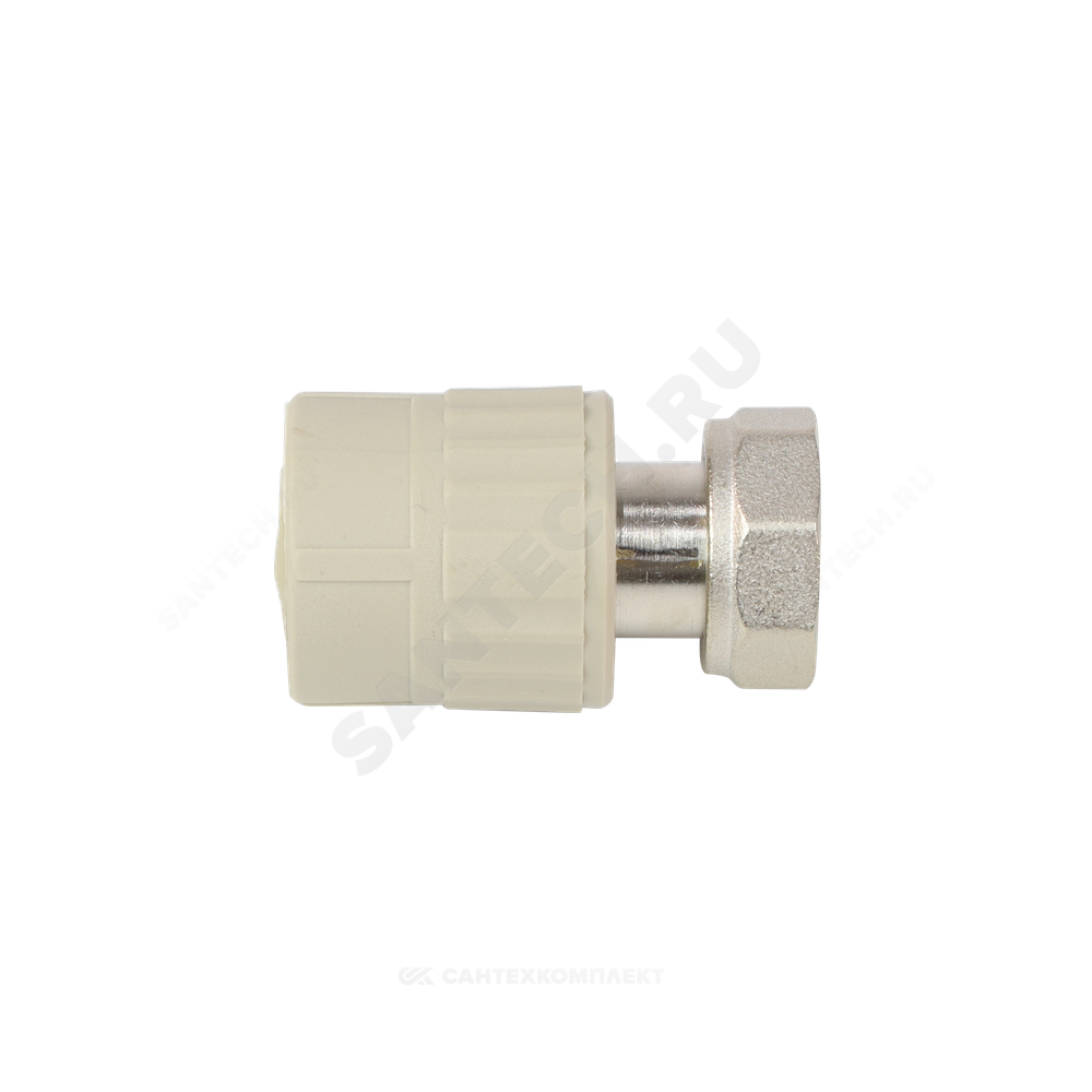 Муфта PP-R комбинированная серая Дн 20х3/4" с накидной гайкой VALFEX 10139120Г