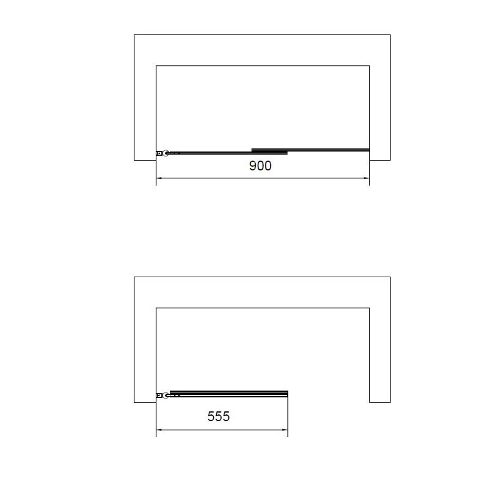 Душевая шторка на ванну VSB-6E900CLB-L, 900*1400, черный, стекло прозрачное, левая,