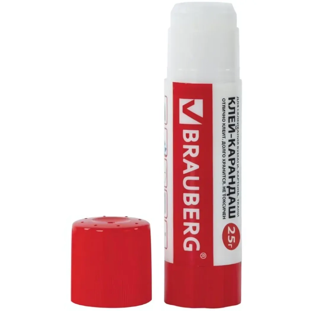Клей-карандаш 25г Brauberg (1/12)