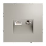 Розетка телевизионная встраиваемая TV+RJ45 кат. 6, (кашемир) Voltum S70 VLS060703