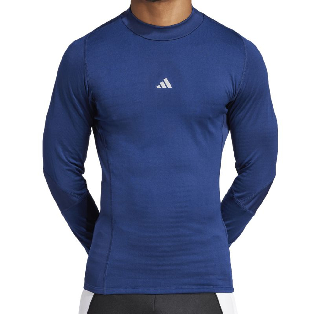 Мужская теннисная футболка с длинным рукавом Adidas Techfit Cold.rdy - tena blue