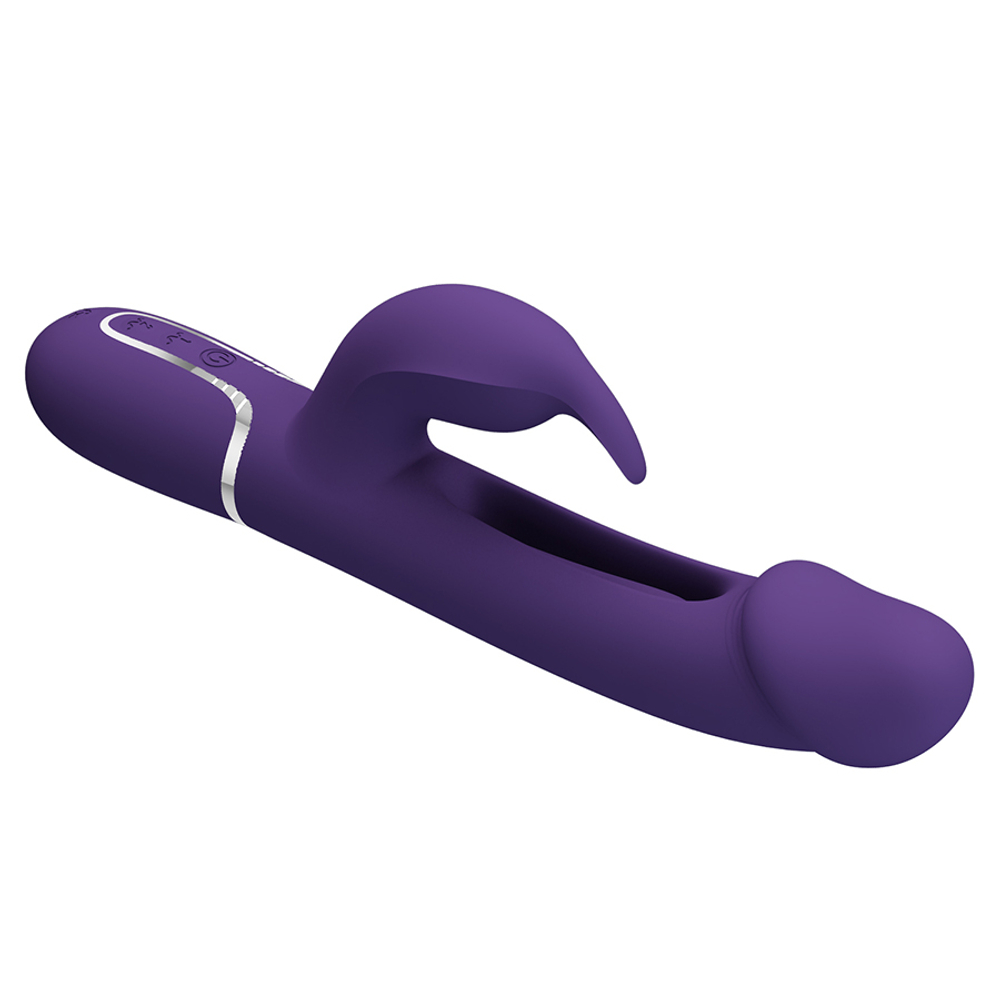 Сиреневый вибратор-кролик 23,2см с фингерингом Pretty Love Twinkled Tenderness Kampas Flicking Vibrator Rabbit BW-500025-2