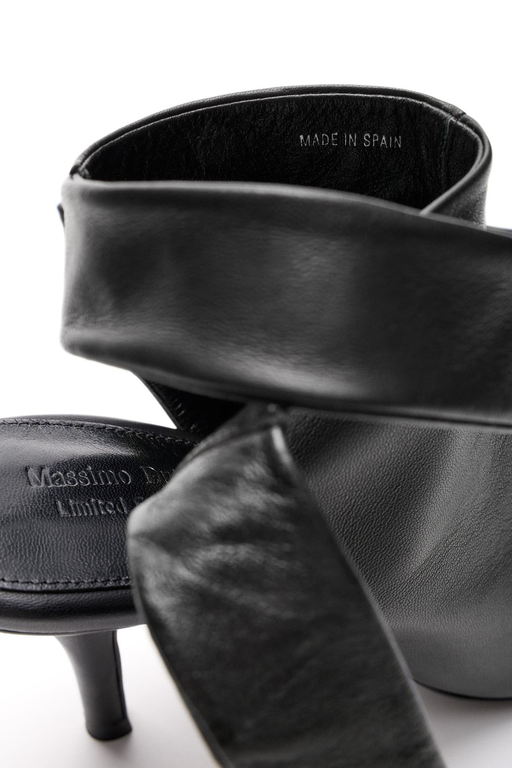 Massimo Dutti Туфли на высоком каблуке со шнуровкой - Limited Edition, черный