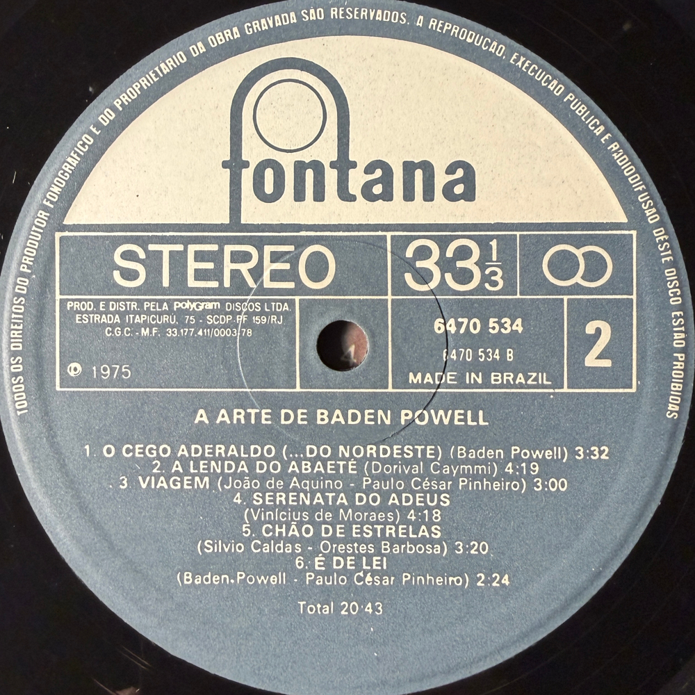 Baden Powell ‎– A Arte De Baden Powell 2LP (Бразилия 1975г.)