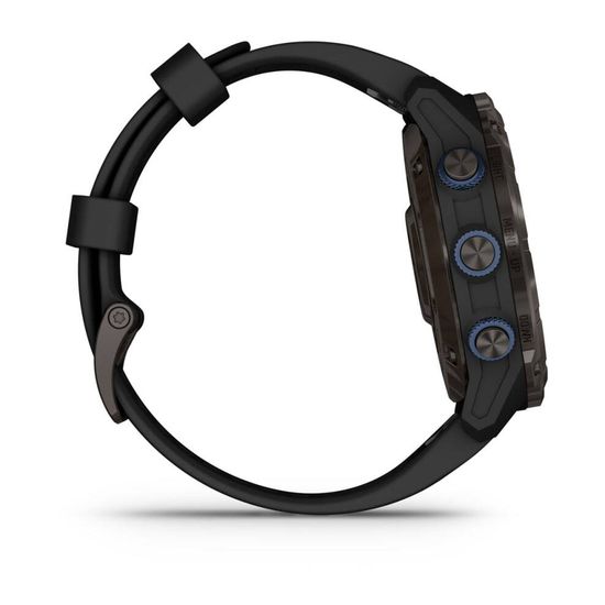 Умные часы Garmin Descent MK3i - 43 мм Титан Carbon Grey DLC с черным силиконовым ремешком