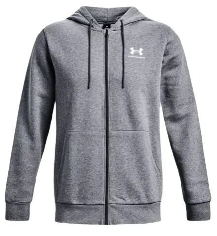 Куртка теннисная Under Armour Men's UA Essential Fleece Full-Zip - pitch gray medium heather/white