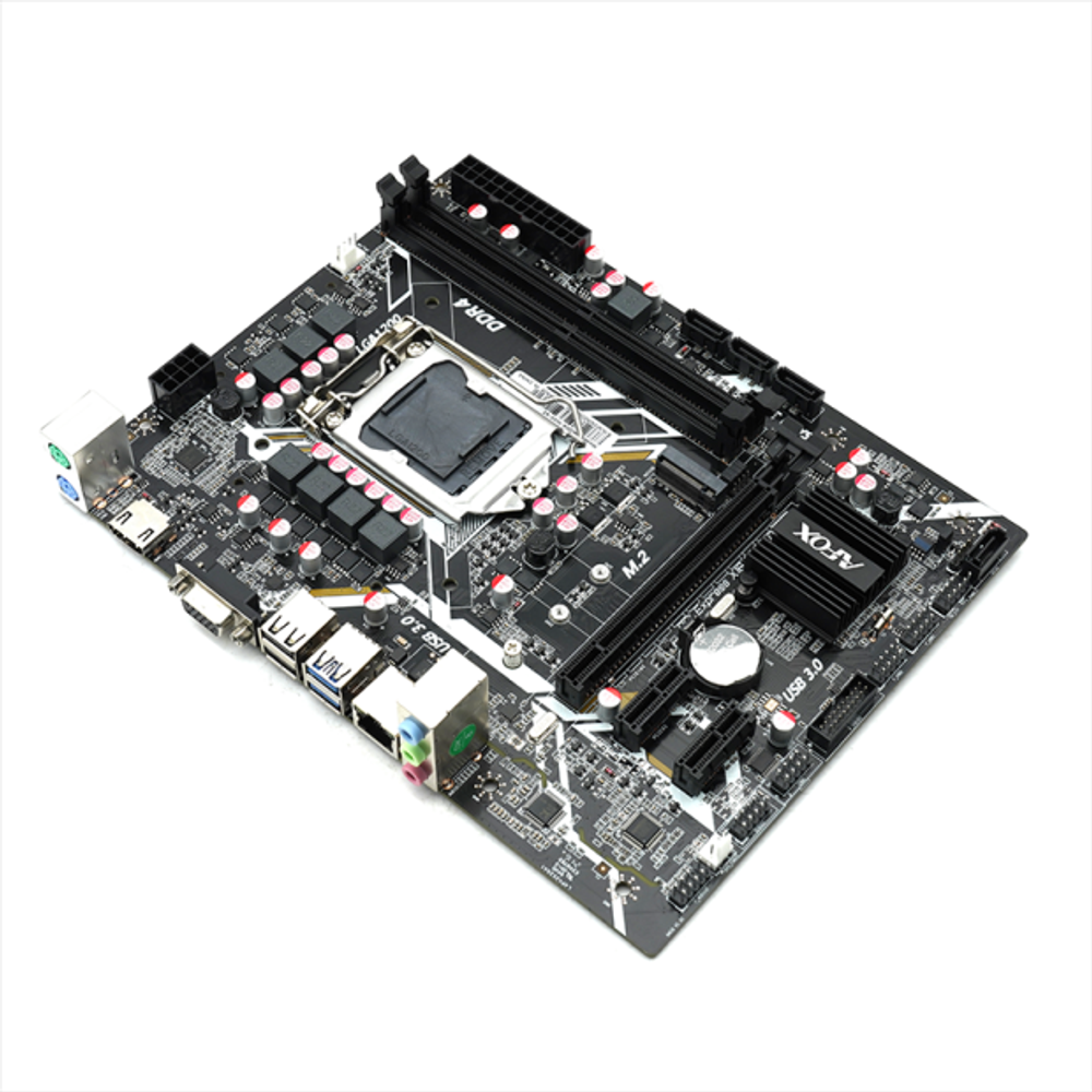 Материнская плата AFOX IH410D4-MA5-V4, Socket1200, mATX, Retail, 2xDDR4, PCIe3.0, 1xM.2, GLAN, 2xPS/2, 6xUSB2, 4xUSB3, VGA, HDMI