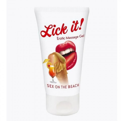 Съедобный массажный гель Lick it! со вкусом коктейля "Секс на пляже" 50 мл.