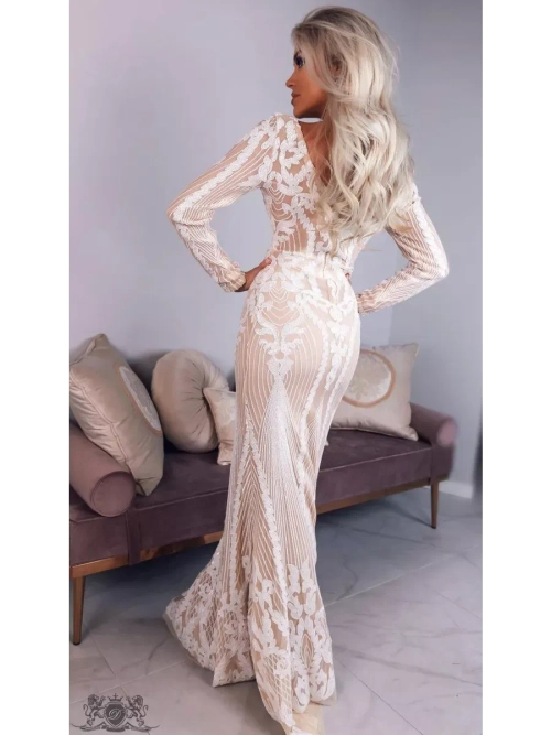 шикарное белое макси платье с пайетками + plus size