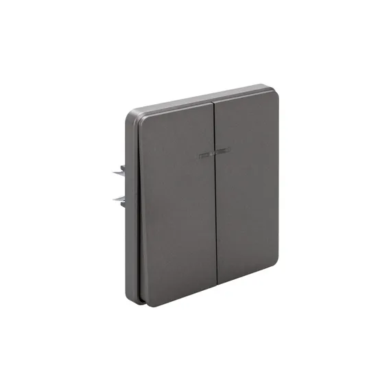 Выключатель двухклавишный с подсветкой KRANZ Miele Round Титан KR-78-0714-2