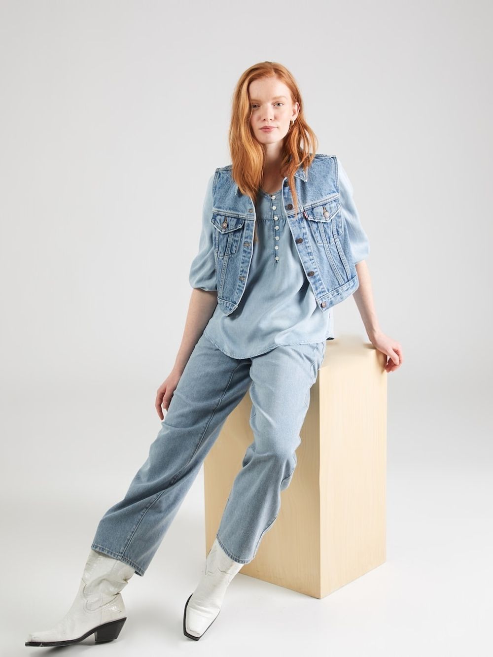 Рубашка женская LEVI'S HALSEY 3/4 SLV BLOUSE LIGHT INDIGO - FLAT FINISH