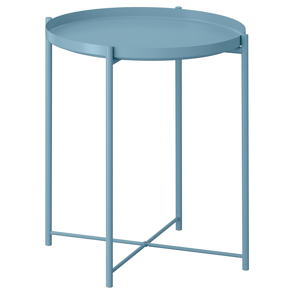 IKEA GLADOM  (ИКЕА ГЛАДОМ)  -  Столик с подносом - светло-синий 45x53 см