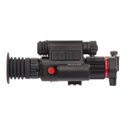 Прицел Sytong HT-70LRF 5-20 день/ночь, 940нм, дальномер - вид сбоку с крышкой на объективе