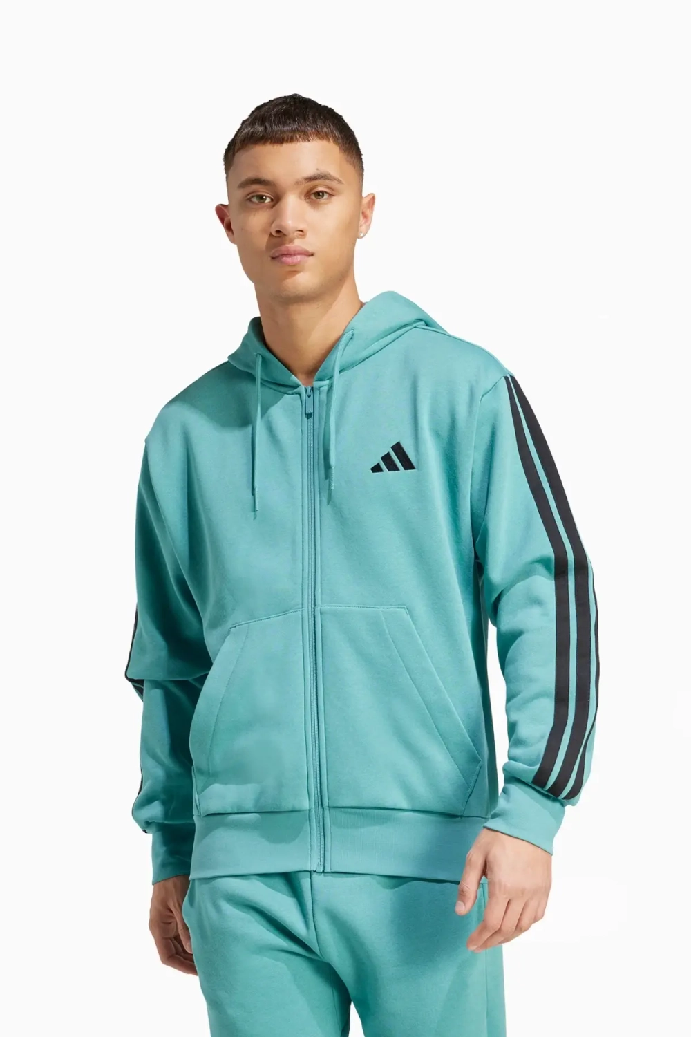 Кофта adidas Essentials 3-Stripes Fleece - бирюзовый