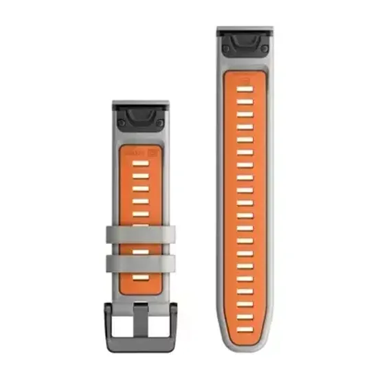 Ремешок Garmin QuickFit 22 мм (силиконовый) туманно-серый-оранжевый 010-13280-02