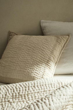 ZARA HOME ЛЬНЯНОЙ ЧЕХОЛ ДЛЯ ДЕКОРАТИВНОЙ ПОДУШКИ, СВЕТЛО-БЕЖЕВЫЙ