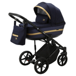 Adamex Rimini LUX RI-58 (2в1) Тёмно-синяя ткань + Синяя перламутровая экокожа