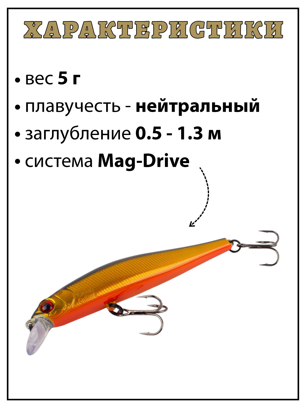 Воблер Минноу Rigge 70SP 70 мм 5 г цвет #02