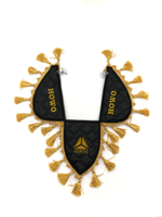 Вымпел тройной HOWO (экокожа, черный с золотыми кисточками)