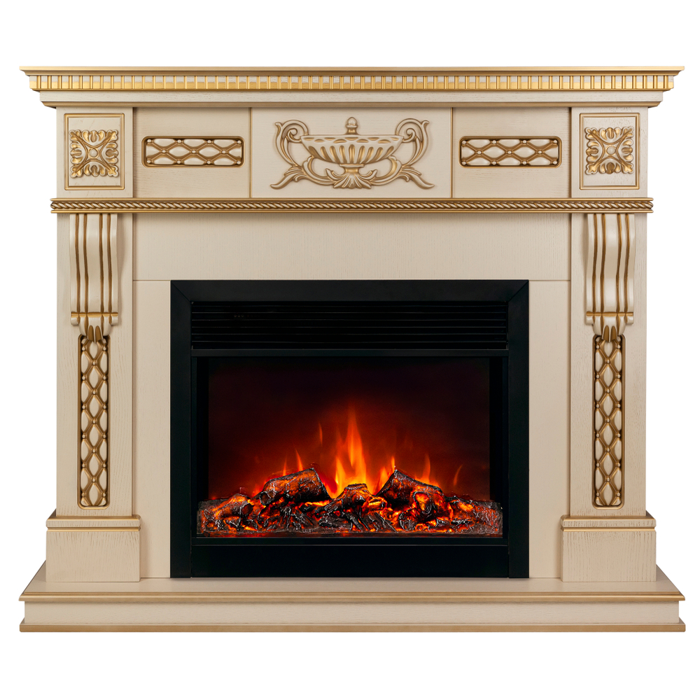 Каминокомплект Real Flame Corsica Lux 25,5/26 WT с очагом Moonblaze Deluxe Black