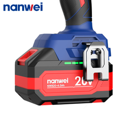 Гайковерт аккумуляторный бесщеточный Nanwei NW-W8500-6, 500 Нм, 2×6 А·ч