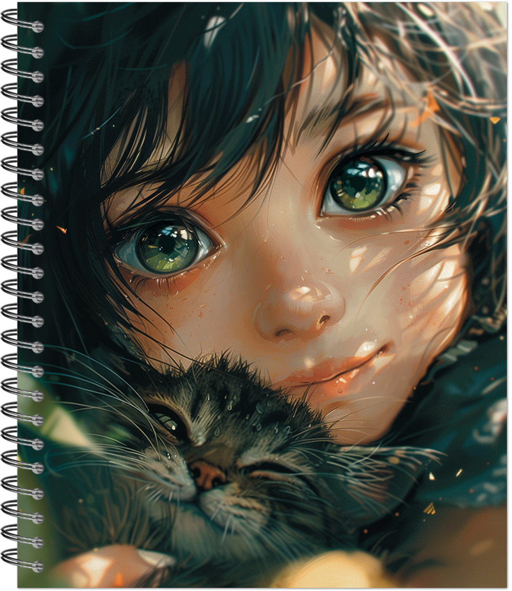 Тетрадь общая  "Anime cats", 96 л., гребень